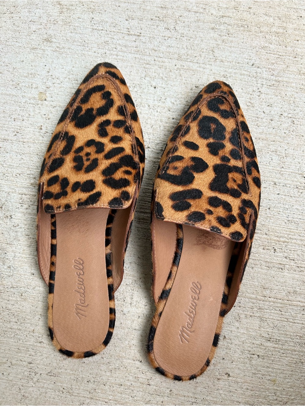 Madewell Leopard Print Pointed-Toe Mules - Brown & Black